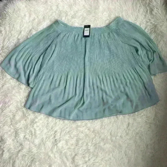 City Chic XXS Plus Size seafoam green off shoulder flowy blouse. NWT. - Picture 1 of 5